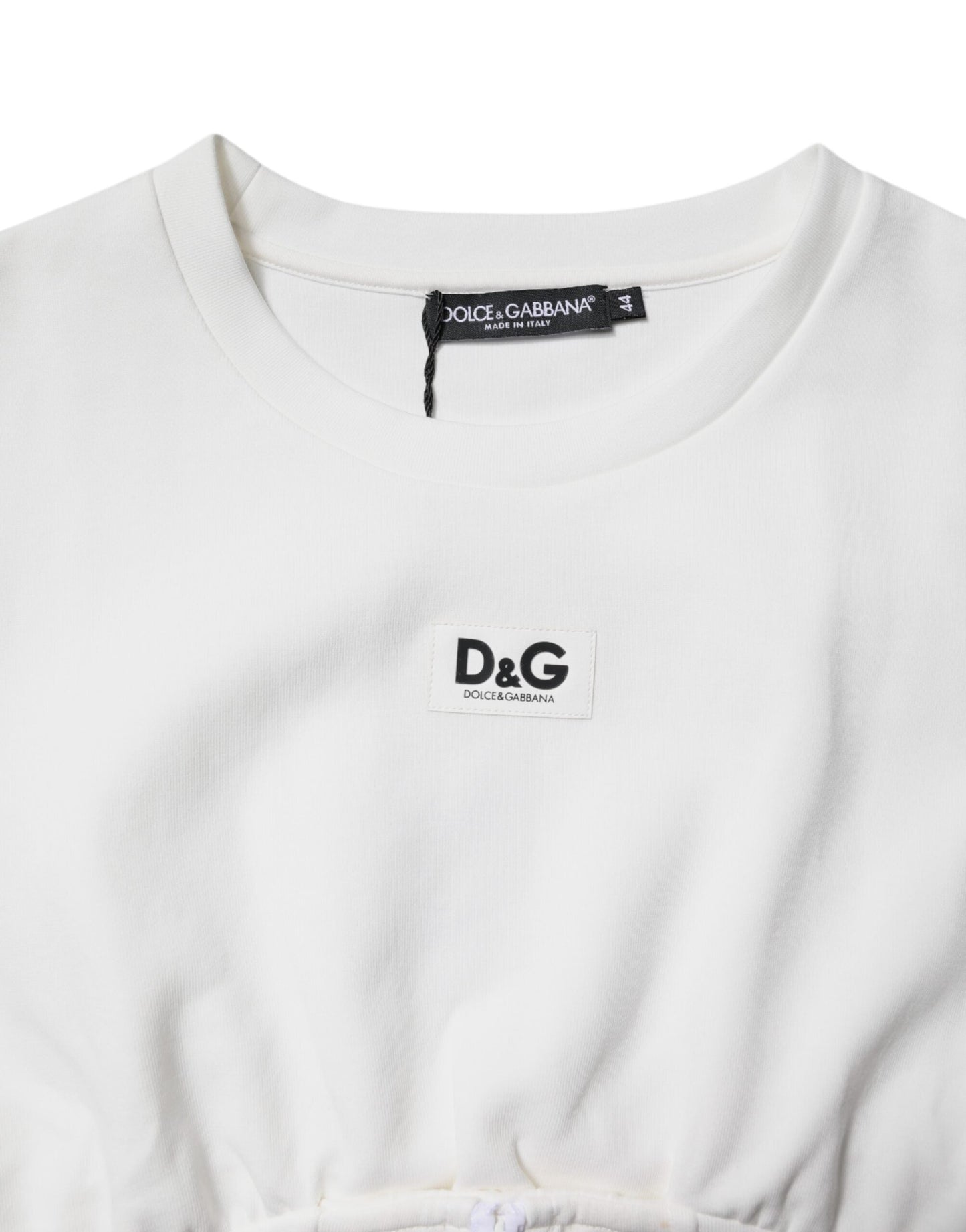 Dolce & Gabbana White Cotton Blend 3/4 Sleeves Blouse Women's Top ()
