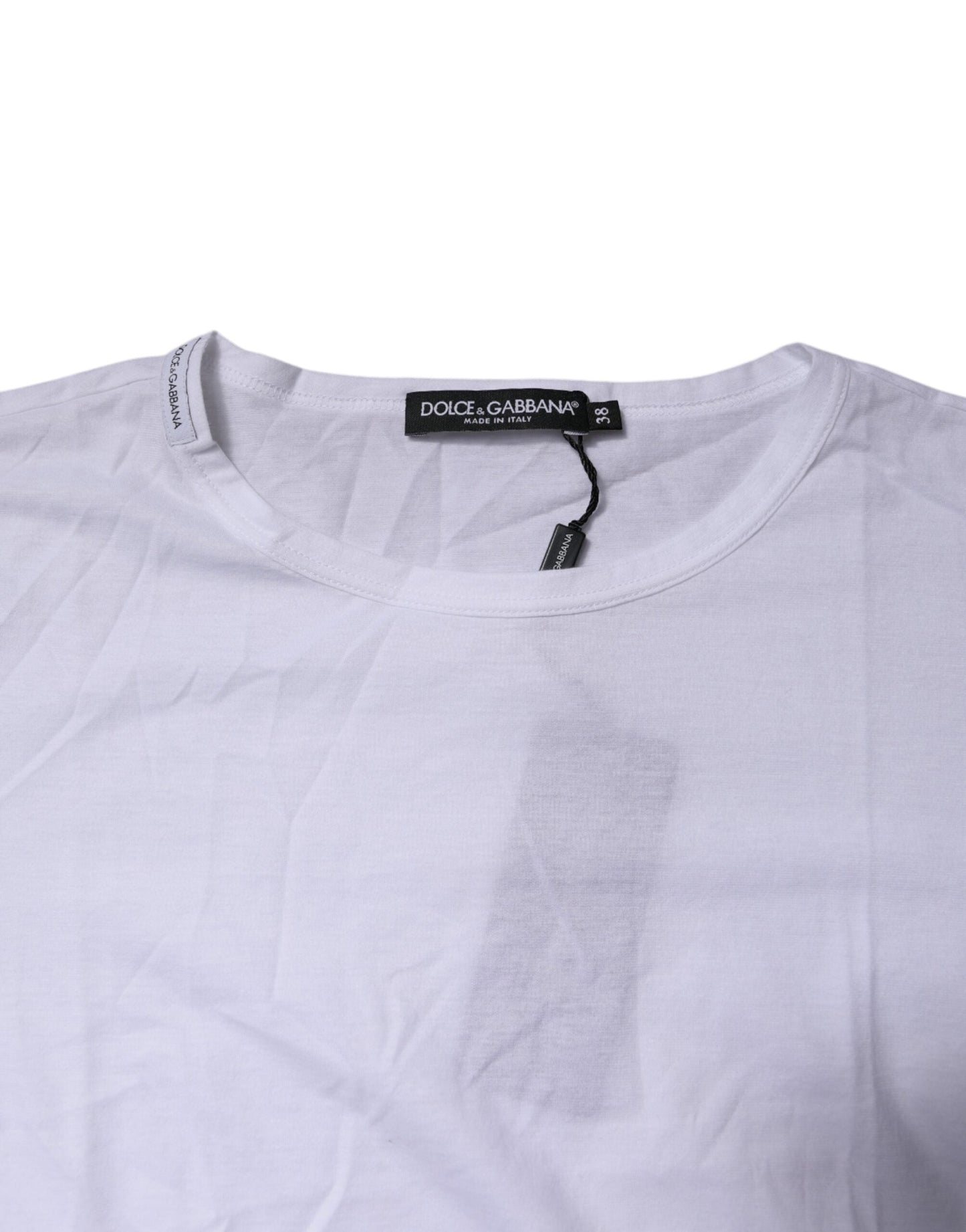 Dolce & Gabbana White Short Sleeves Round Neck Top Women's T-shirt ()