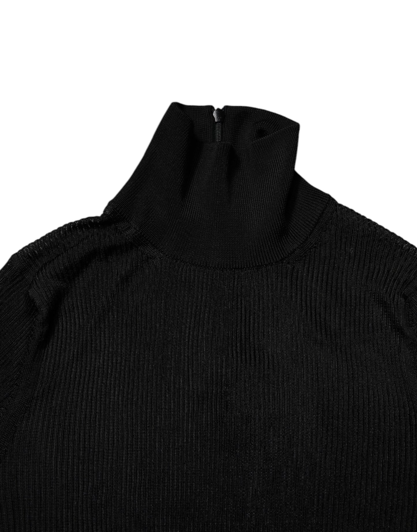 Dolce & Gabbana Black Knit Long Sleeves Turtleneck Slim Women's Top ()