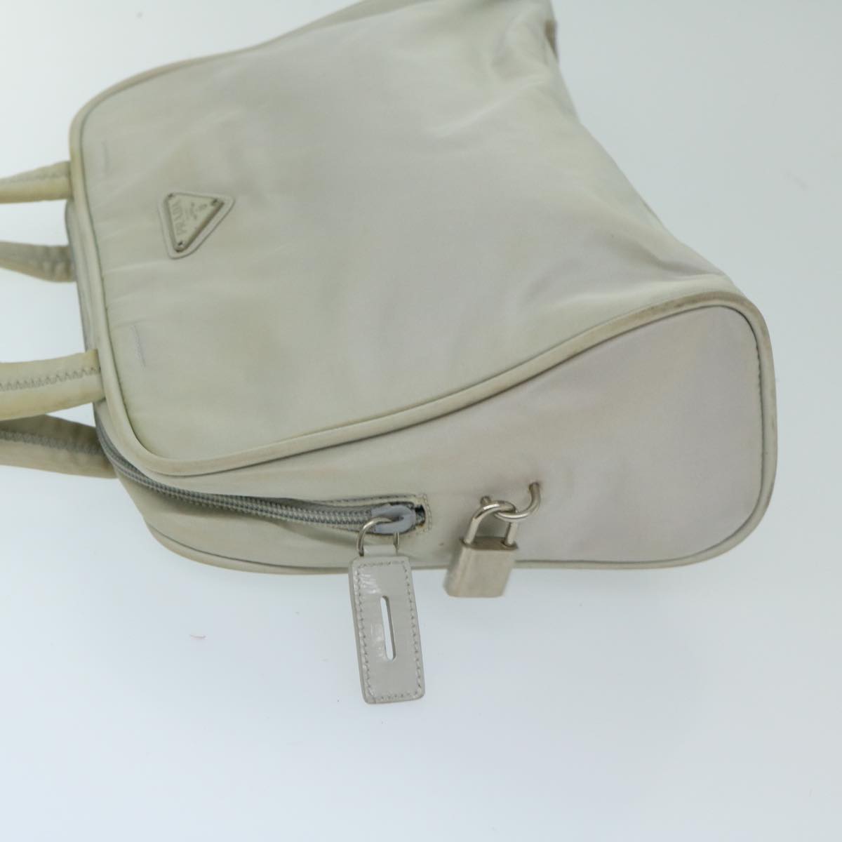 PRADA Hand Bag Nylon Gray  68818