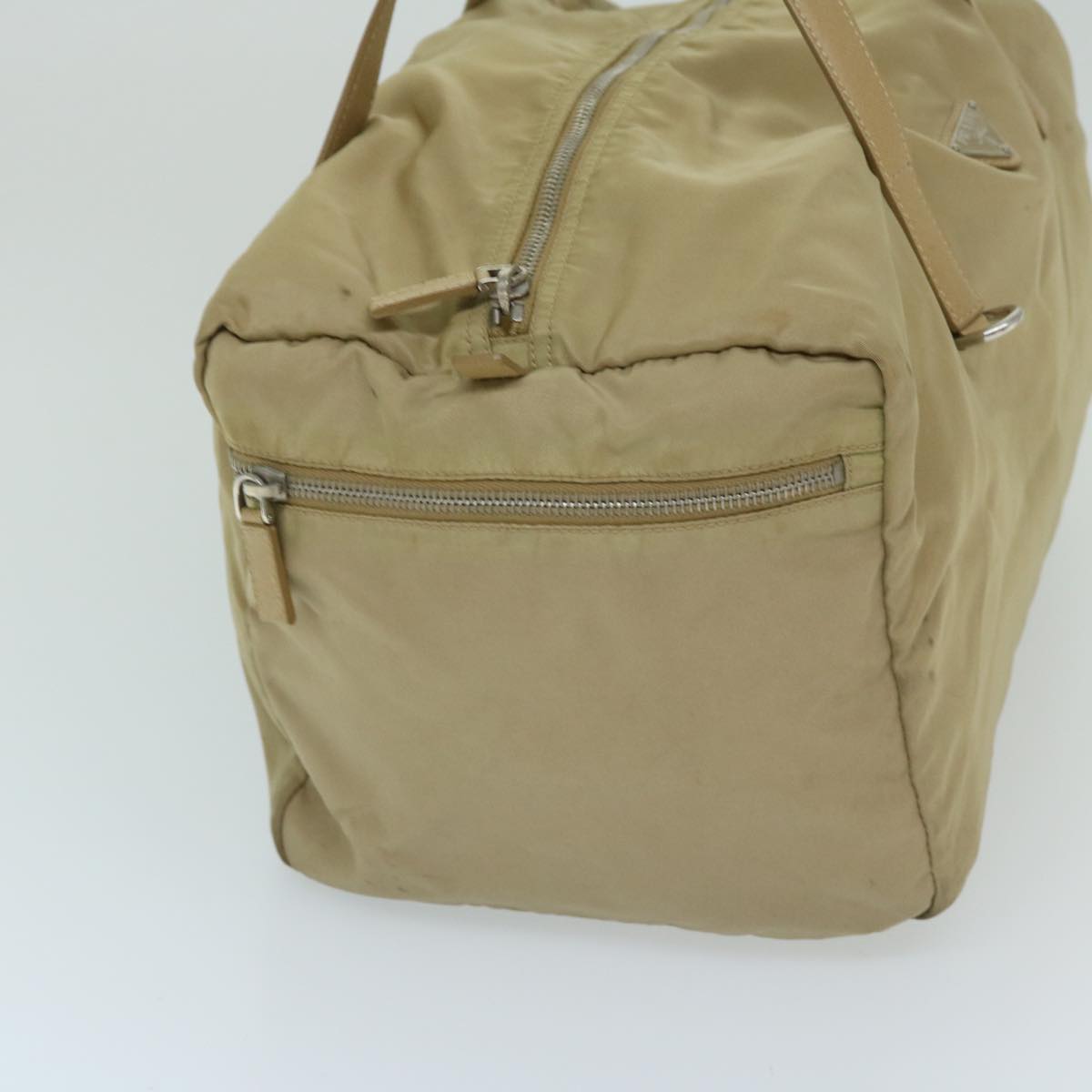 PRADA Hand Bag Nylon Beige  68875