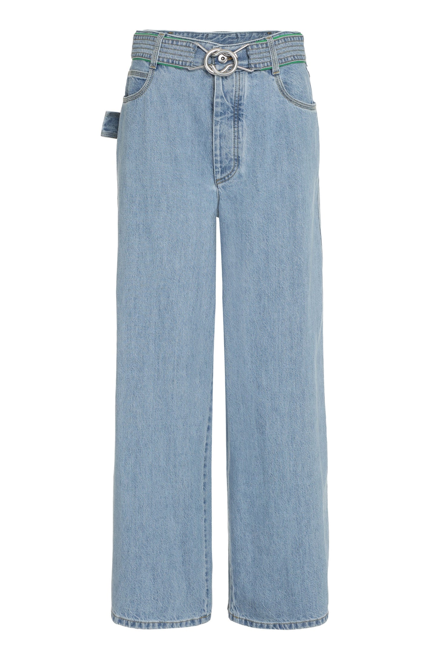 BOTTEGA VENETA Stylish Wide-Leg Denim Jeans with Removable Belt