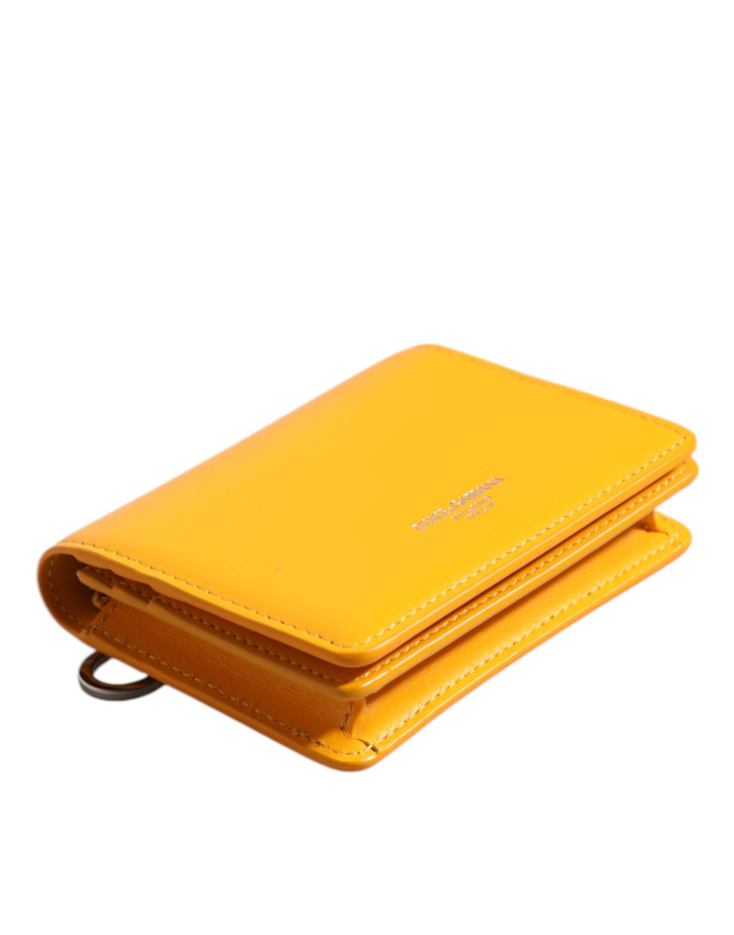 Dolce & Gabbana Yellow Leather Bifold Card Holder Crossbody Men's Bag ()