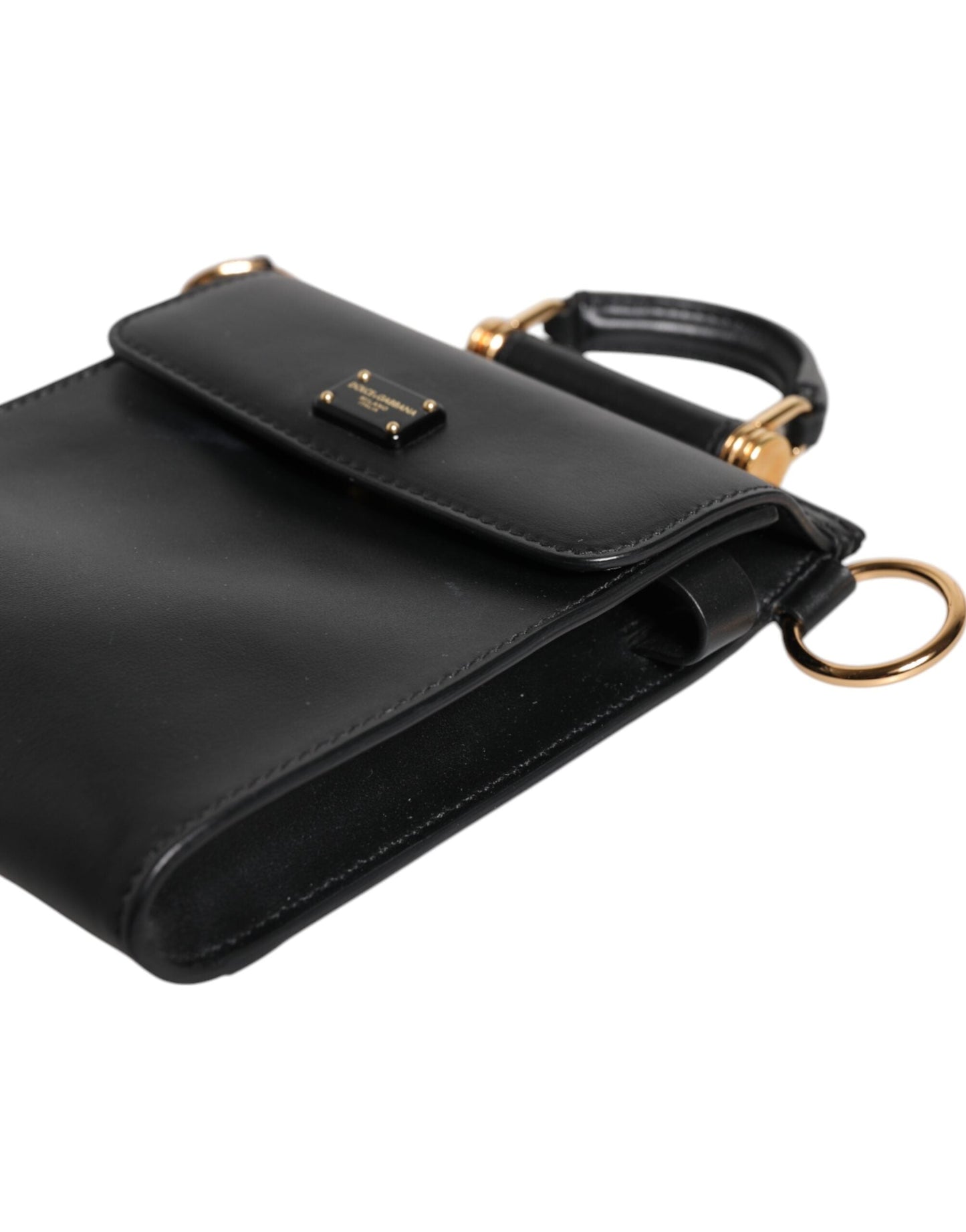 Dolce & Gabbana Black Calfskin Leather Logo Plaque Mini Women's Bag ()