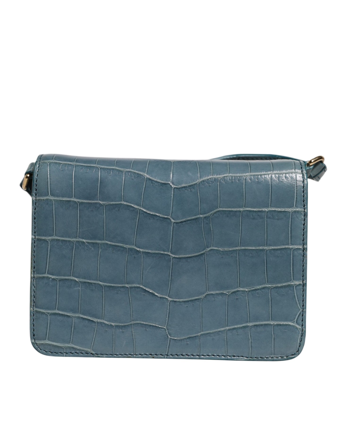 Dolce & Gabbana Green Exotic Leather DG Plaque Crossbody Mini Women's Bag