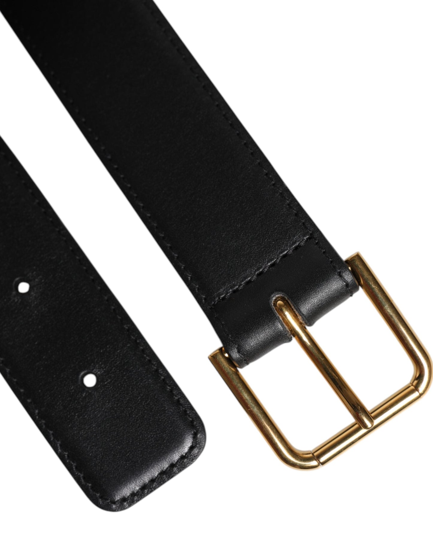 Dolce & Gabbana Black Leather Metal Buckle Classic Women's Belt