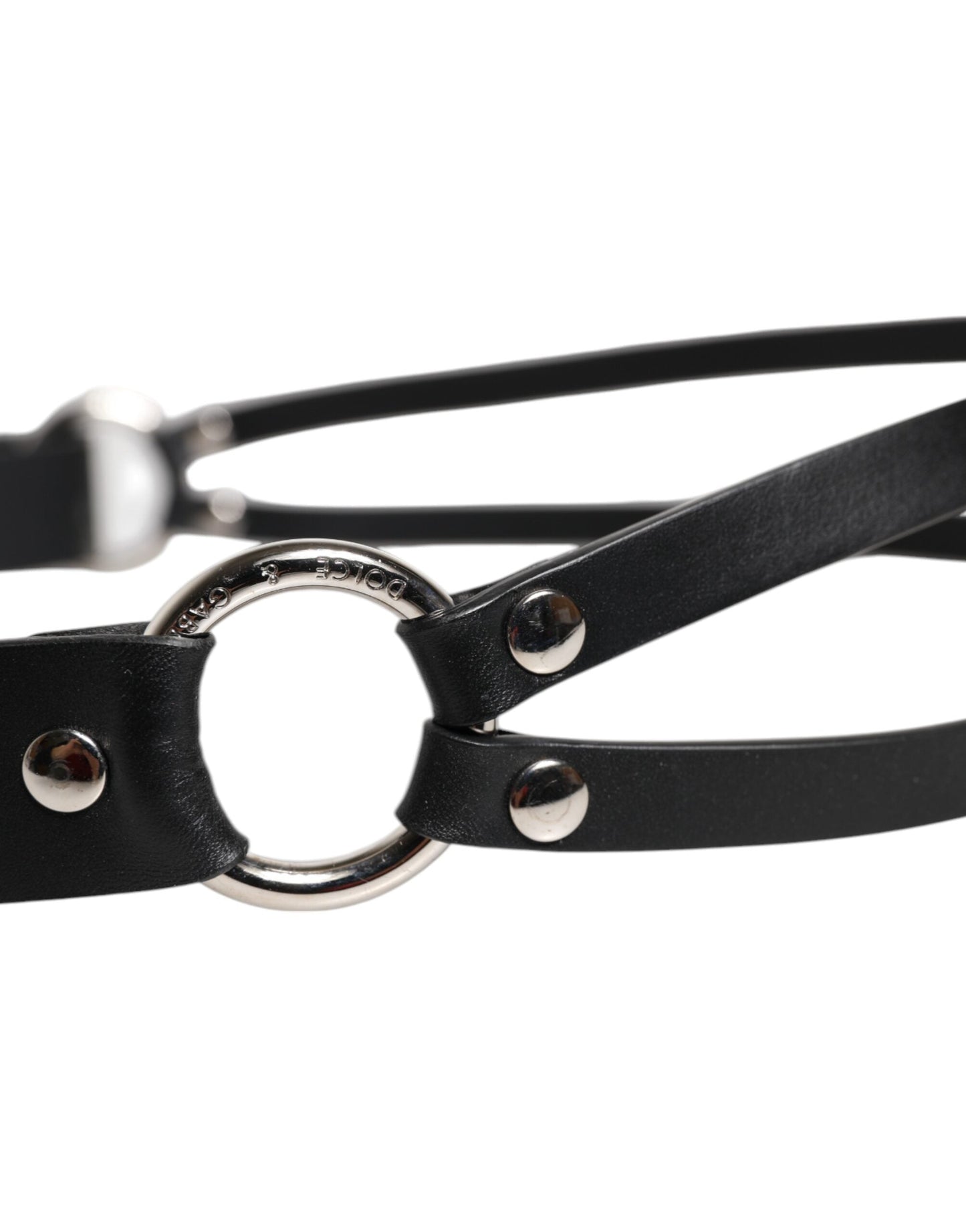 Dolce & Gabbana Black Leather Classic Metal Logo Buckle Men's Belt ()