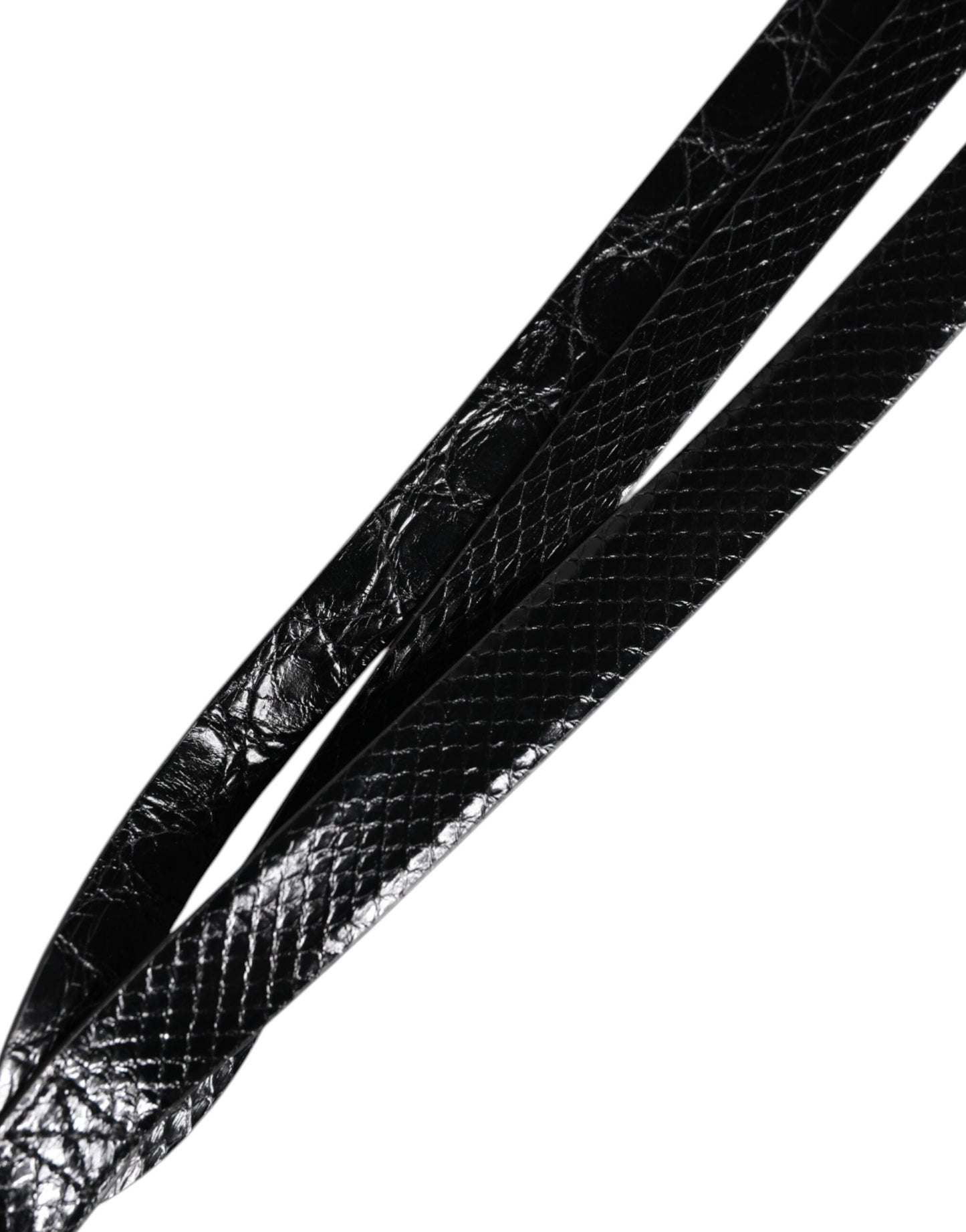 Dolce & Gabbana Black Leather Classic Metal Logo Buckle Men's Belt ()