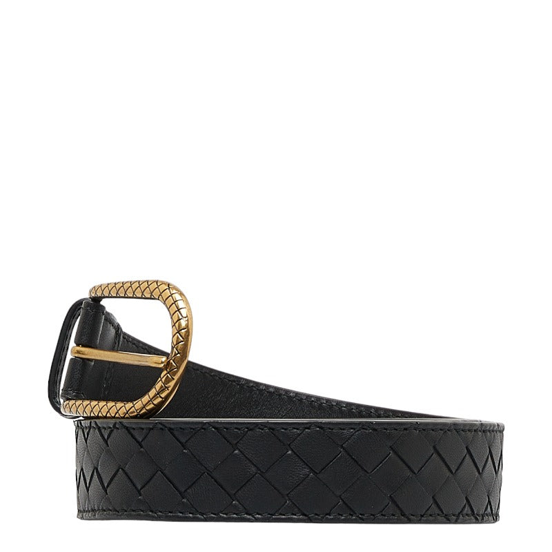 Bottega Veneta Intrecciato Mens Belt in Leather Black 85/34