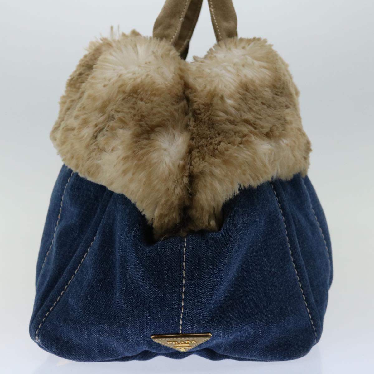 PRADA Canapa GM Hand Bag Denim Blue 69063