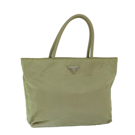 PRADA Hand Bag Nylon Beige  69076