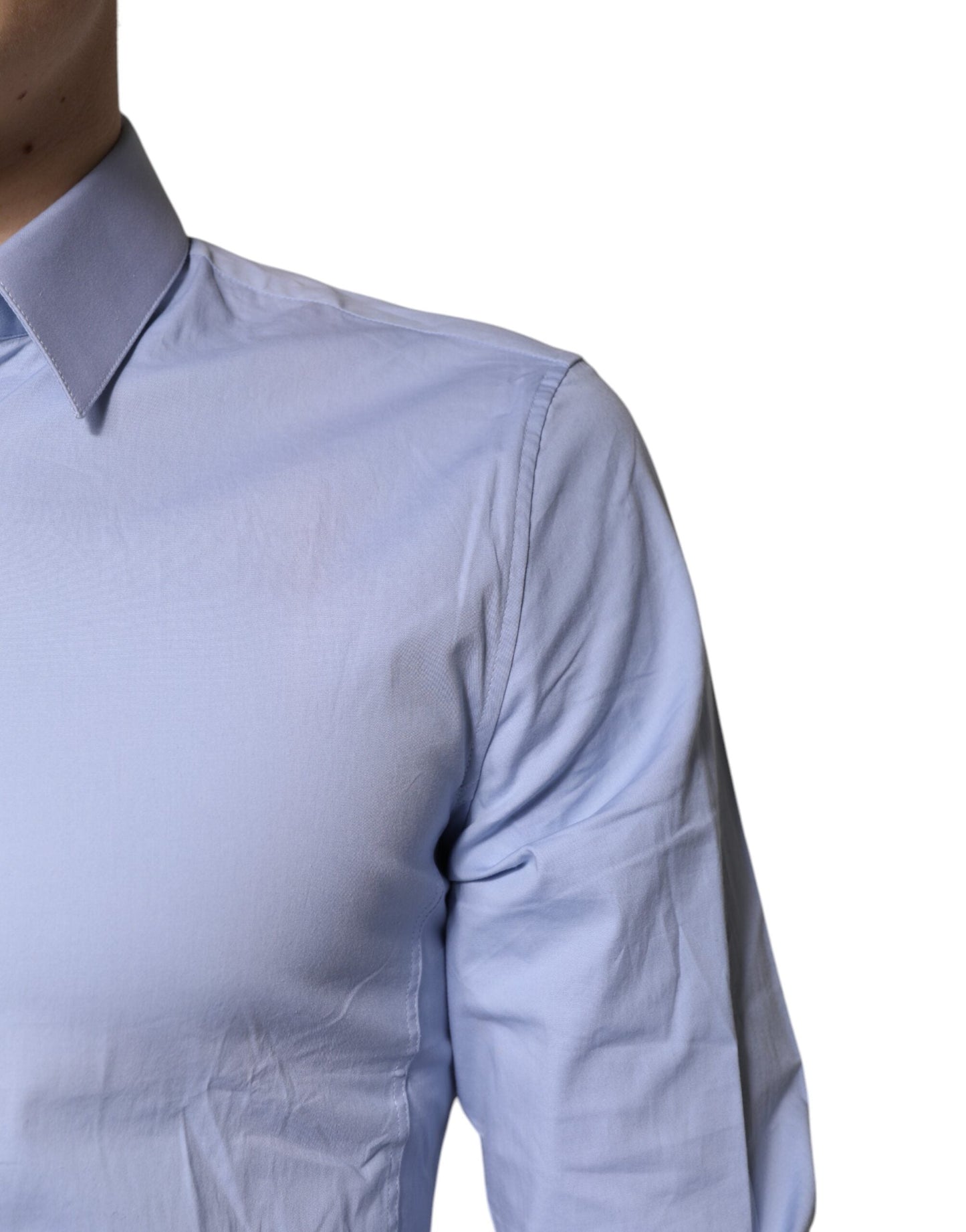 Dolce & Gabbana Light Blue Cotton SICILIA Dress Formal Men's Shirt ()