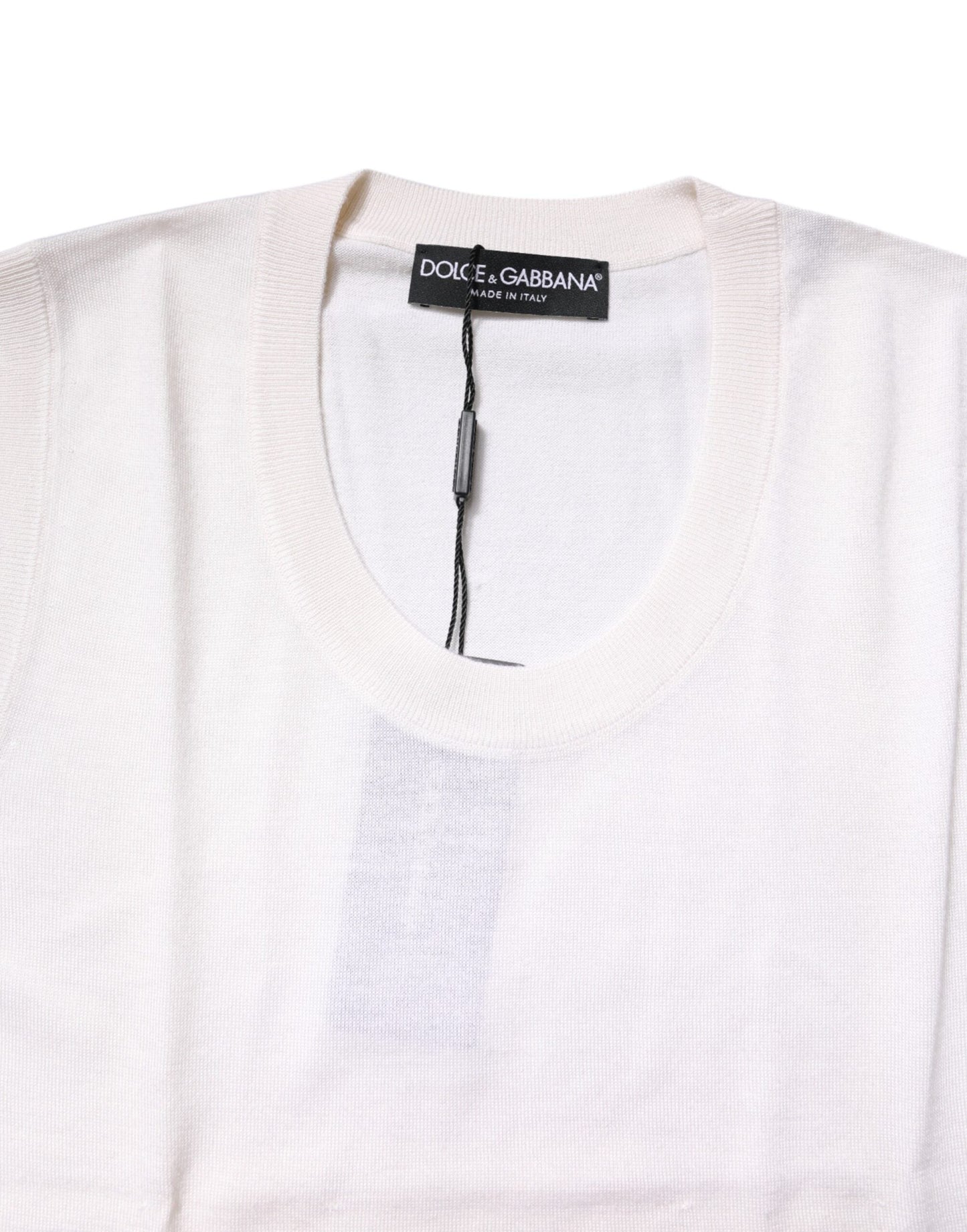 Dolce & Gabbana White Sleeveless Cashmere Round Neck Tank Women's Top ()