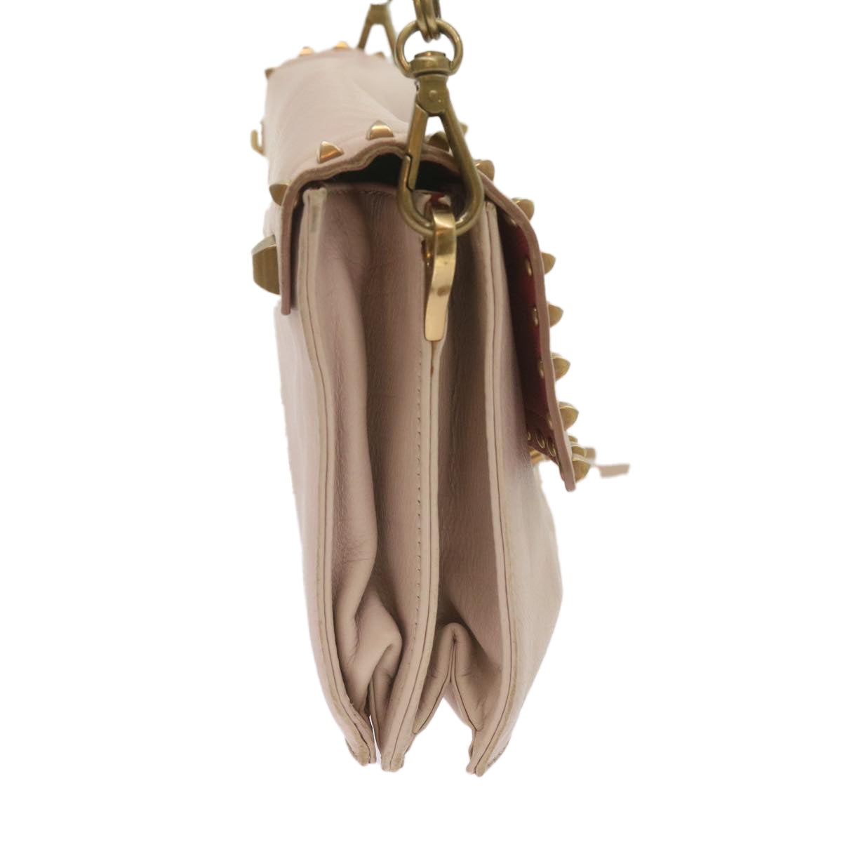 PRADA Chain Shoulder Bag Leather Pink  69107
