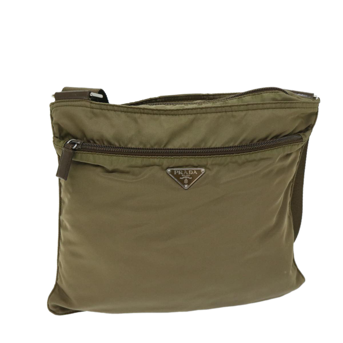 PRADA Shoulder Bag Nylon Khaki  69137