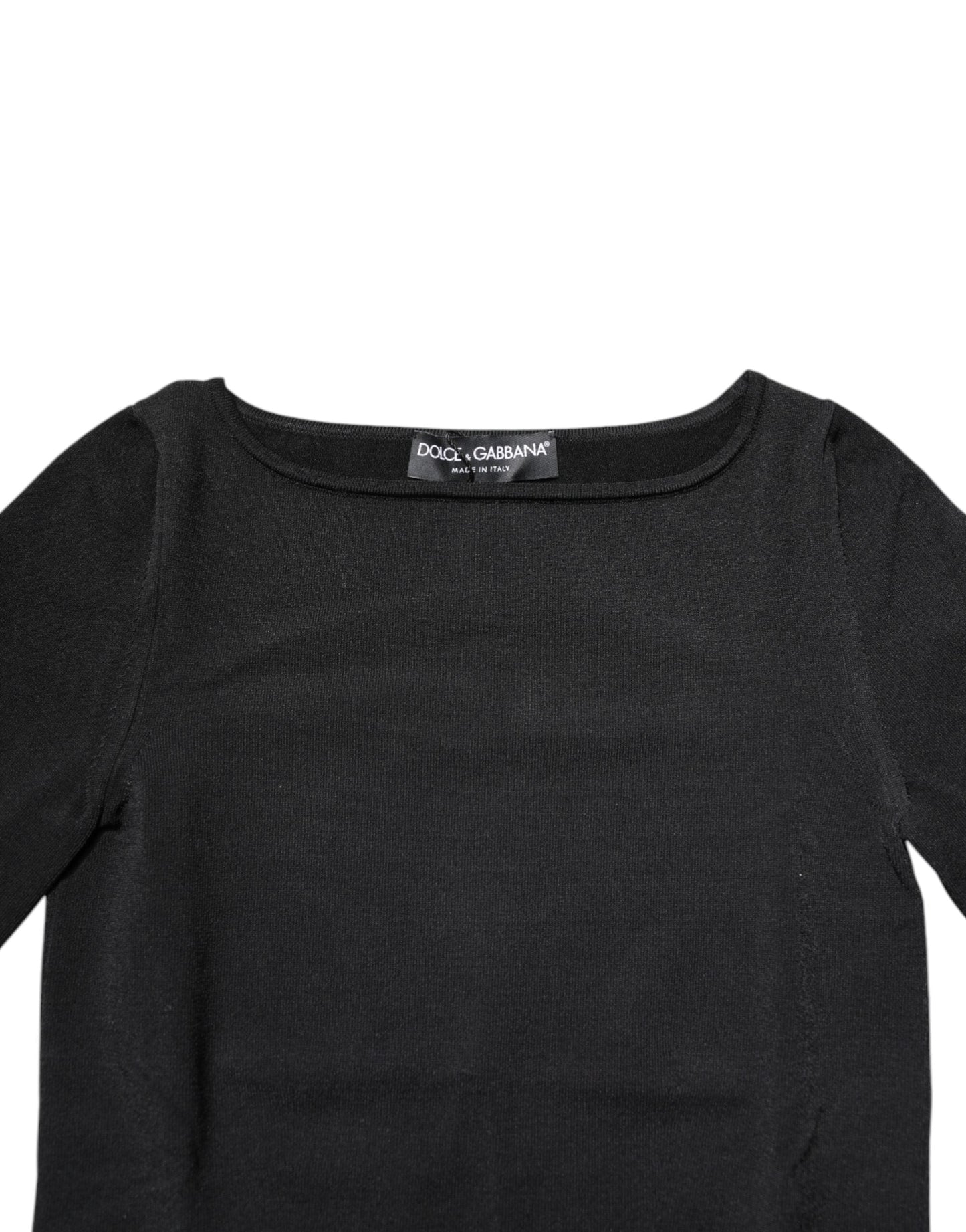 Dolce & Gabbana Black Viscose Long Sleeves Pullover Women's Top