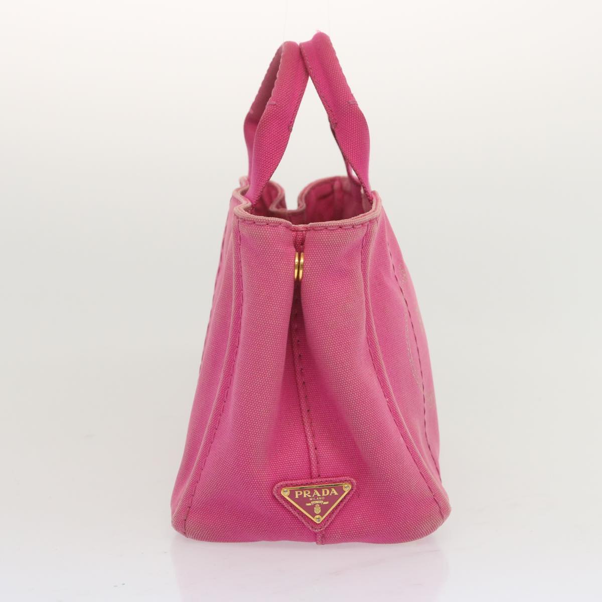 PRADA Canapa PM Hand Bag Canvas Pink 69334