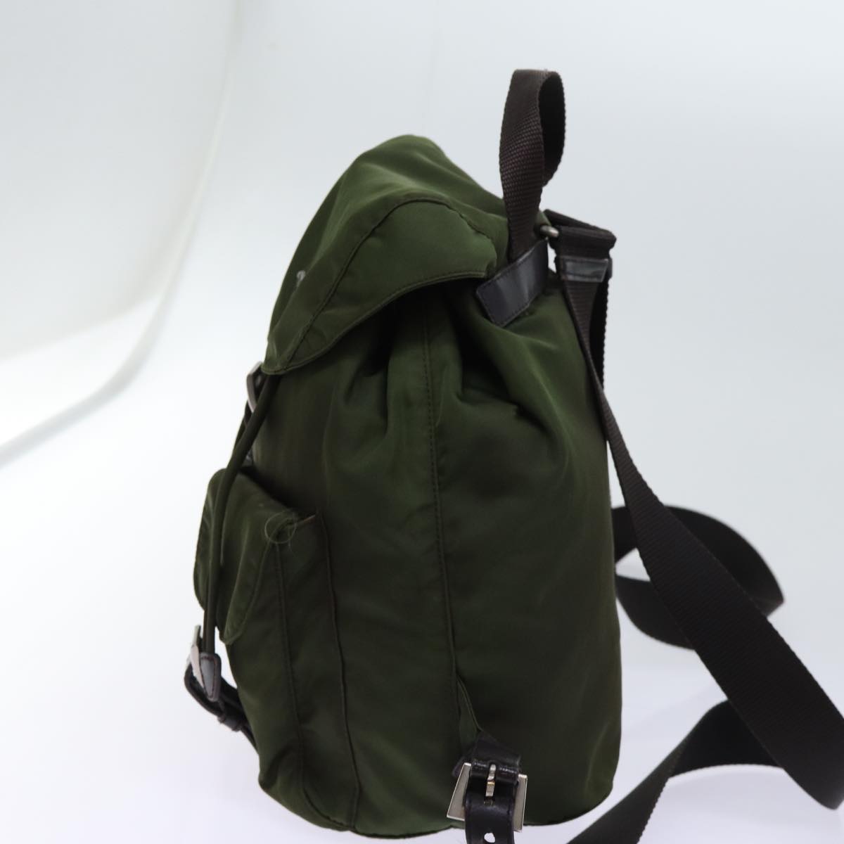 PRADA Backpack Nylon Khaki 69344