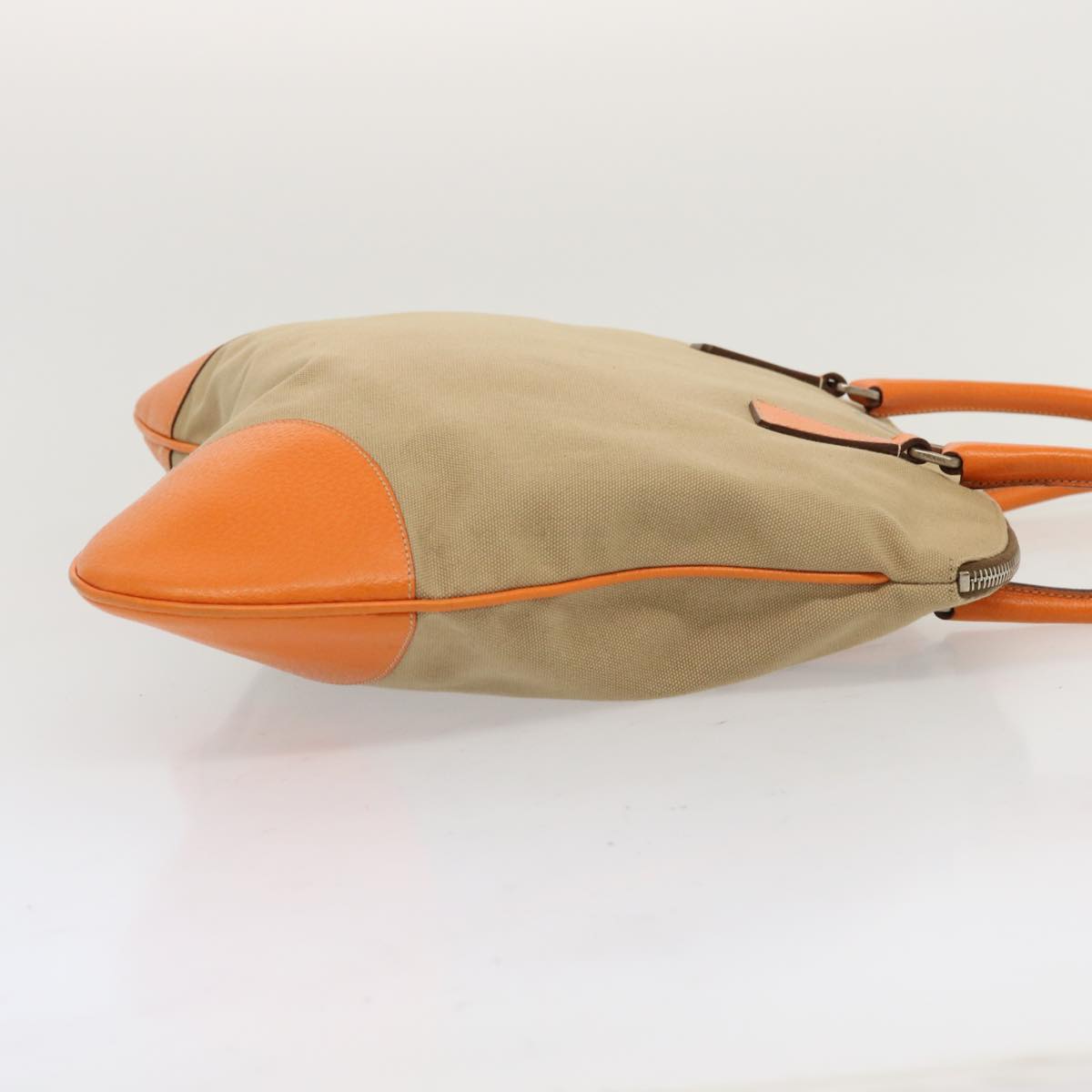 PRADA Tote Bag Canvas Beige Orange 69350
