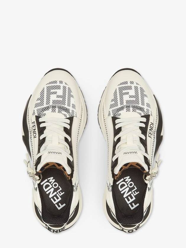 Fendi Flow FF Motif Leather Low Top Sneakers White