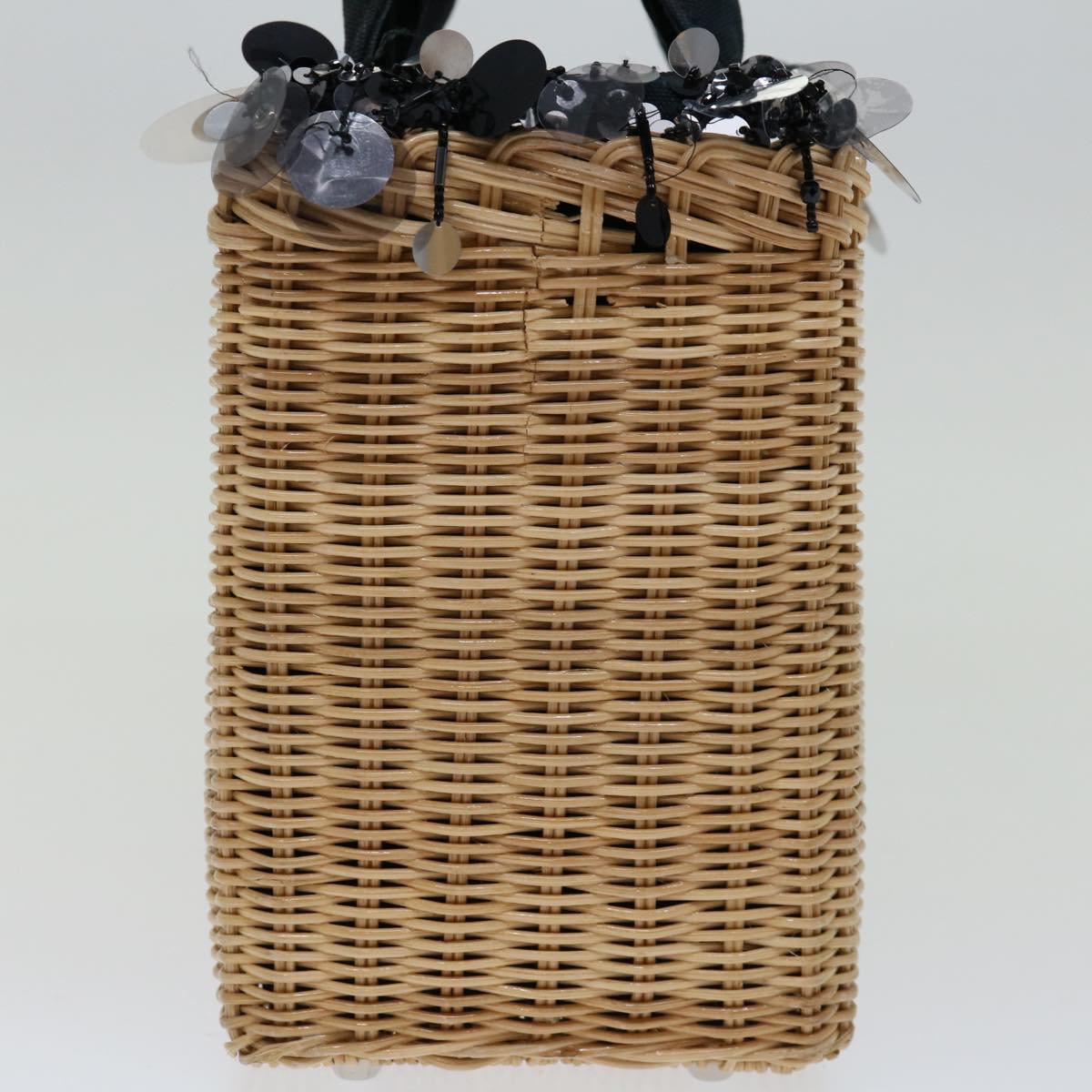 PRADA Hand Bag Wicker Beige  69445