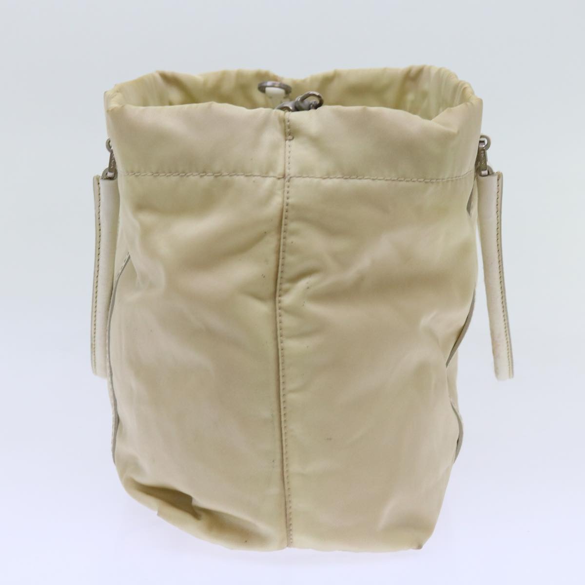 PRADA Hand Bag Nylon Cream 69652