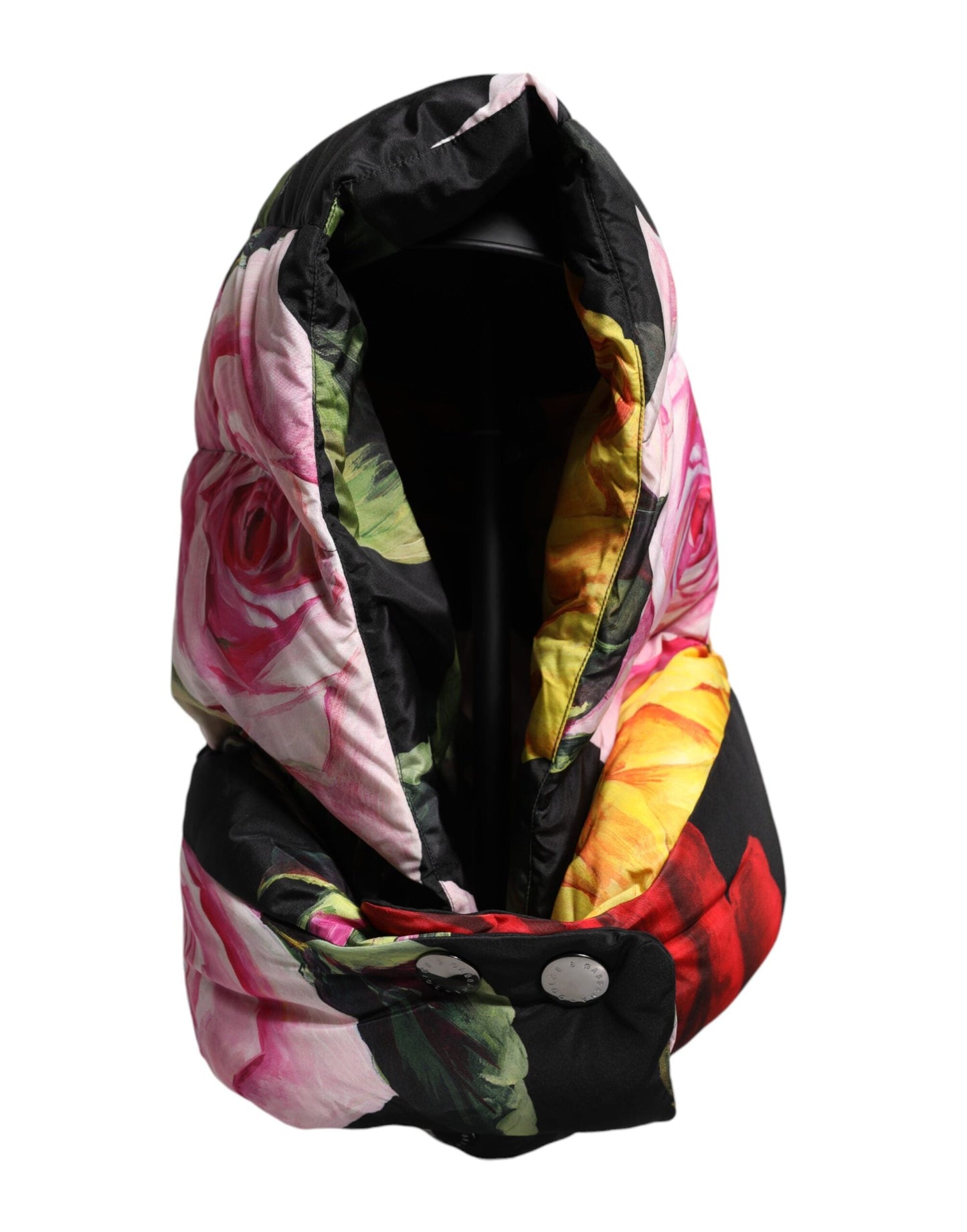 Dolce & Gabbana Black Floral Print Whole Head Wrap Women's Hat