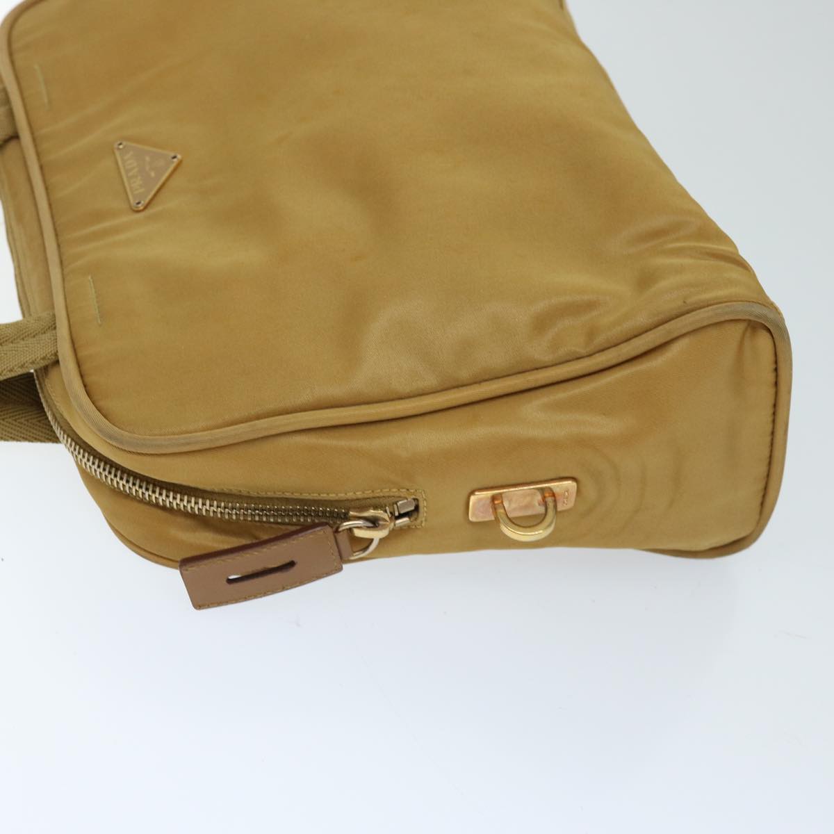 PRADA Hand Bag Nylon Beige 69941