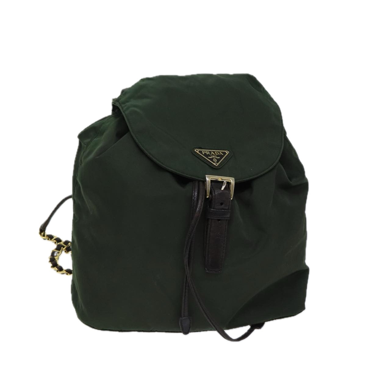 PRADA Chain Backpack Nylon Black 69943