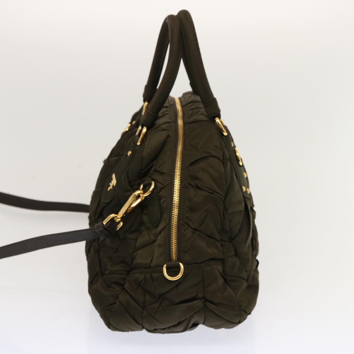 PRADA Hand Bag Nylon 2way Khaki 69944