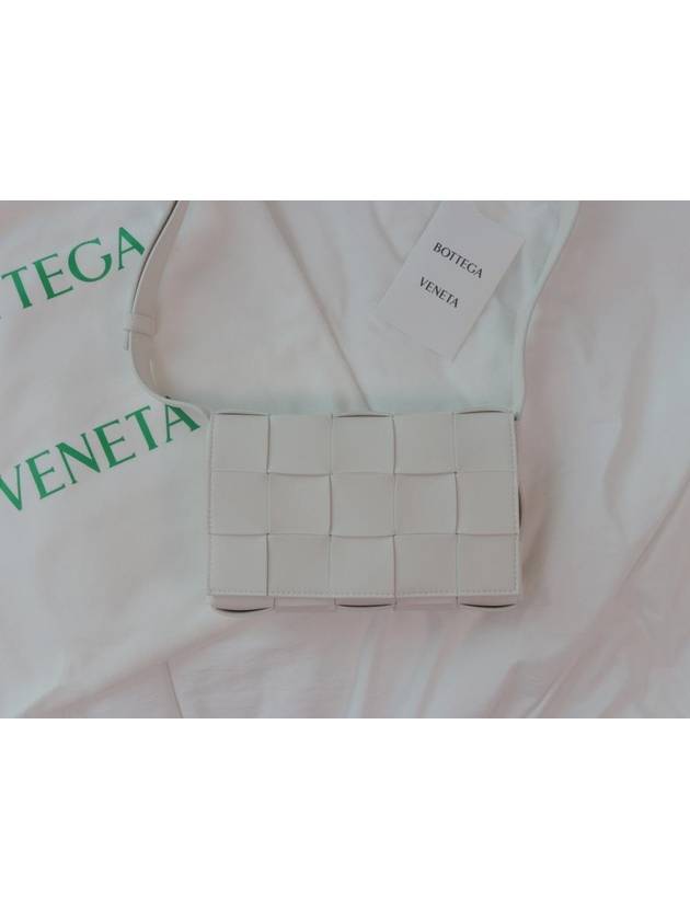Bottega Veneta Cassette Intrecciato Small Cross Bag White