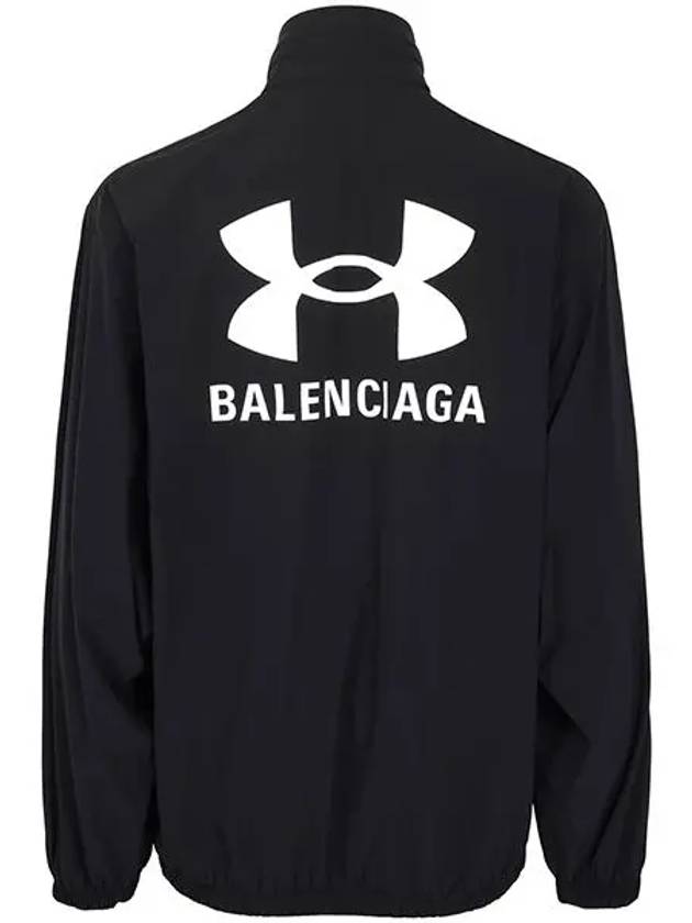 Balenciaga Men's Back Logo Zip-Up Jacket Black