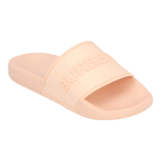 Burberry Embossed Logo Slides Peach Pink