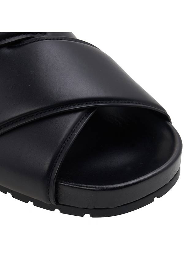 Bottega Veneta Bridge Leather Slippers Black