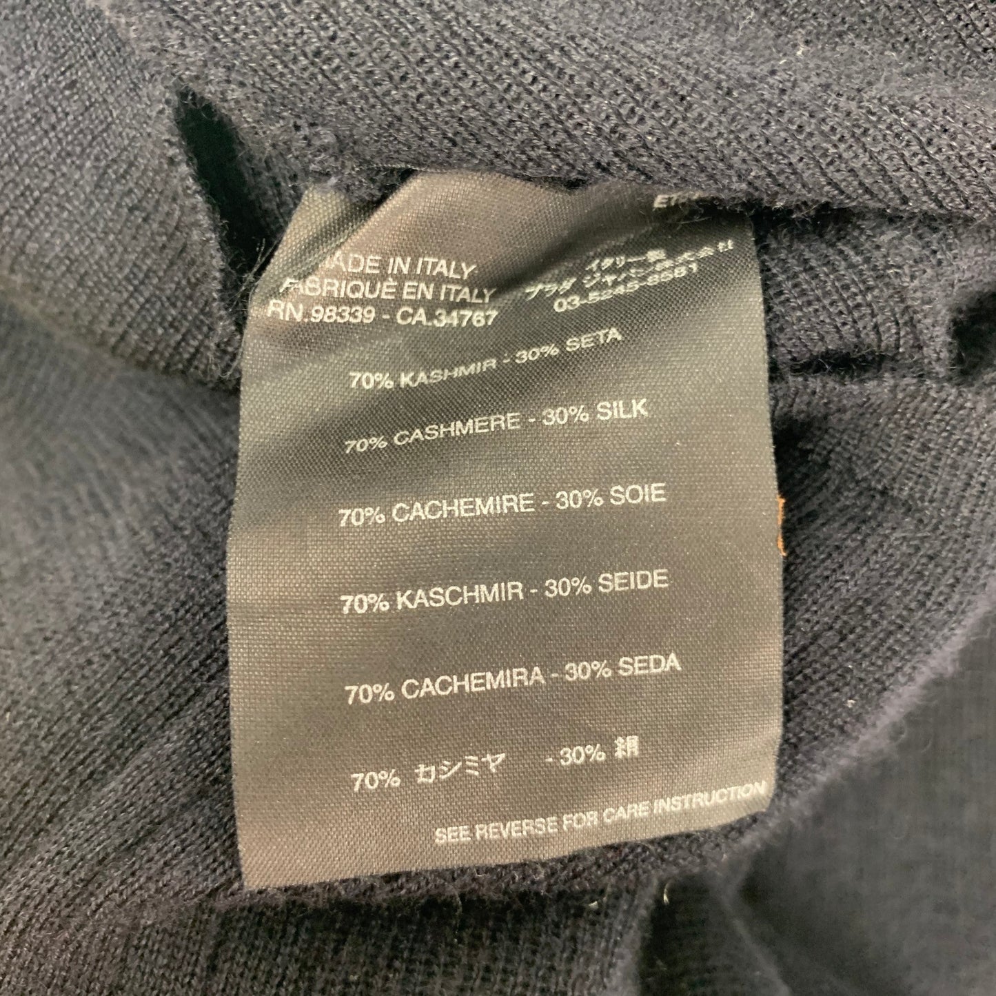 PRADA Size 4 Black Cashmere Silk Ribbed Scoop Neck Pullover