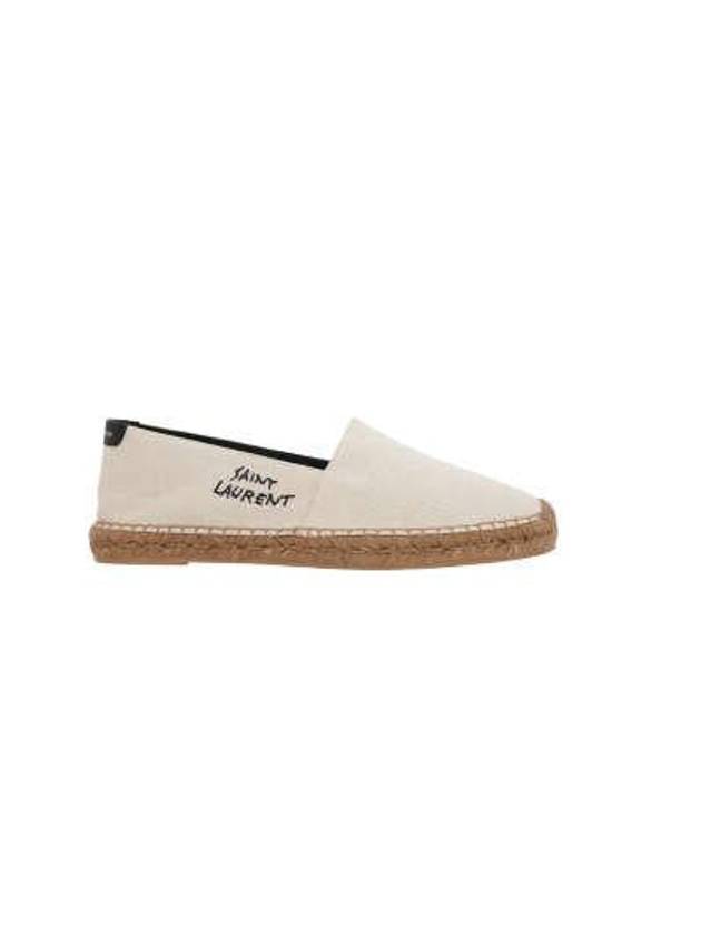 Saint Laurent Logo Monogram Espadrilles Beige
