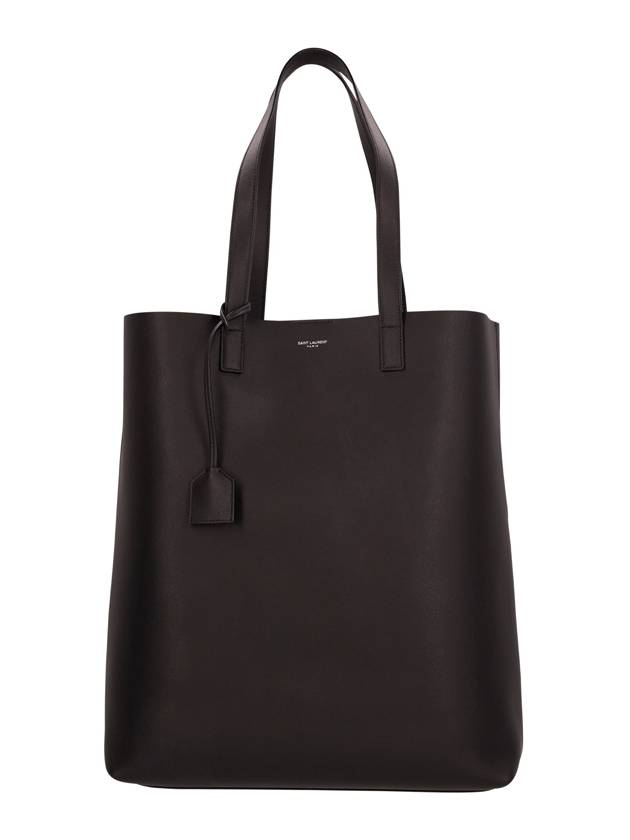Saint Laurent Logo Soft Leather Bold Tote Bag Black