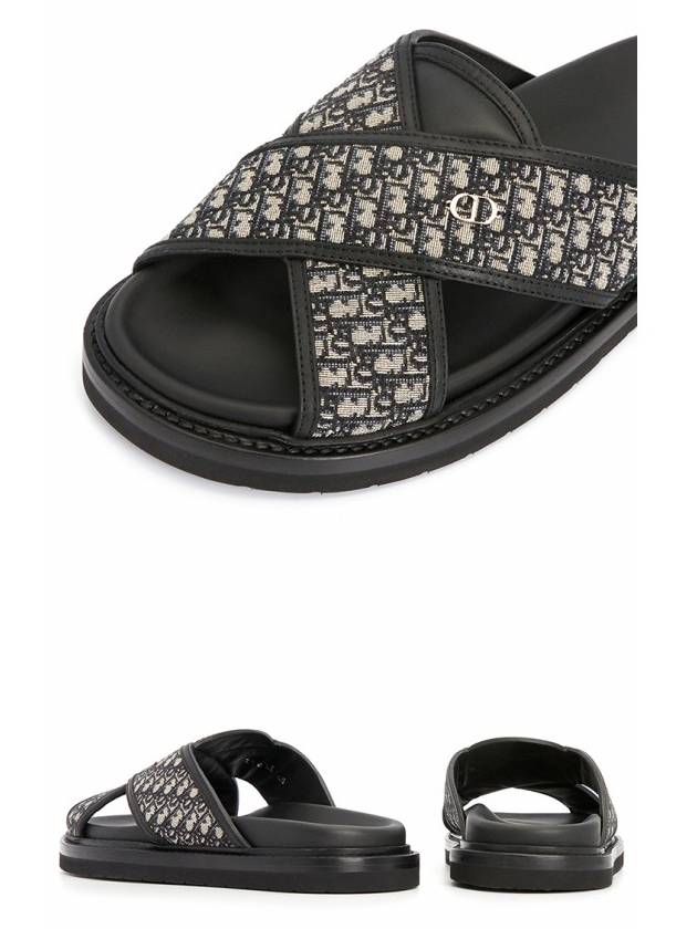 Aqua Oblique Jacquard Sandals Black Dior