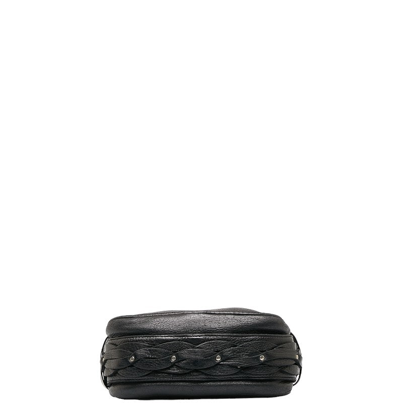 Bottega Veneta Intrecciato Shoulder Bag in Calf Leather Black Ladies