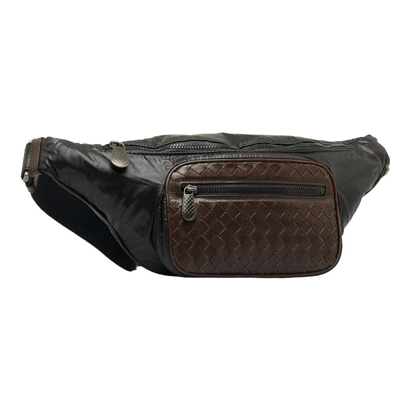 Bottega Veneta Belt Bag Body Bag 222310 Dark Brown Black Leather