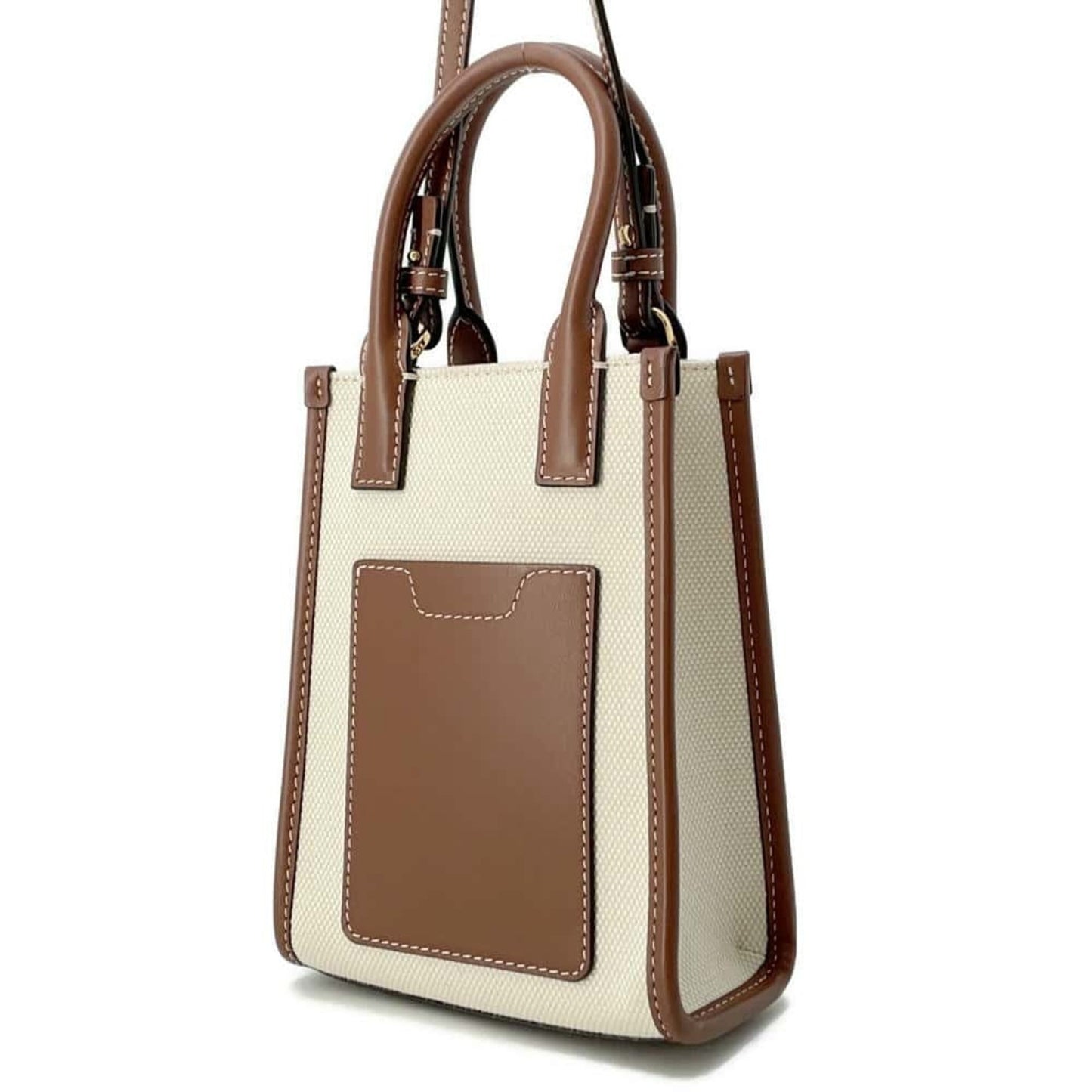 Burberry ivory Canvas Leather Shoulder Bag Tote Bag ()