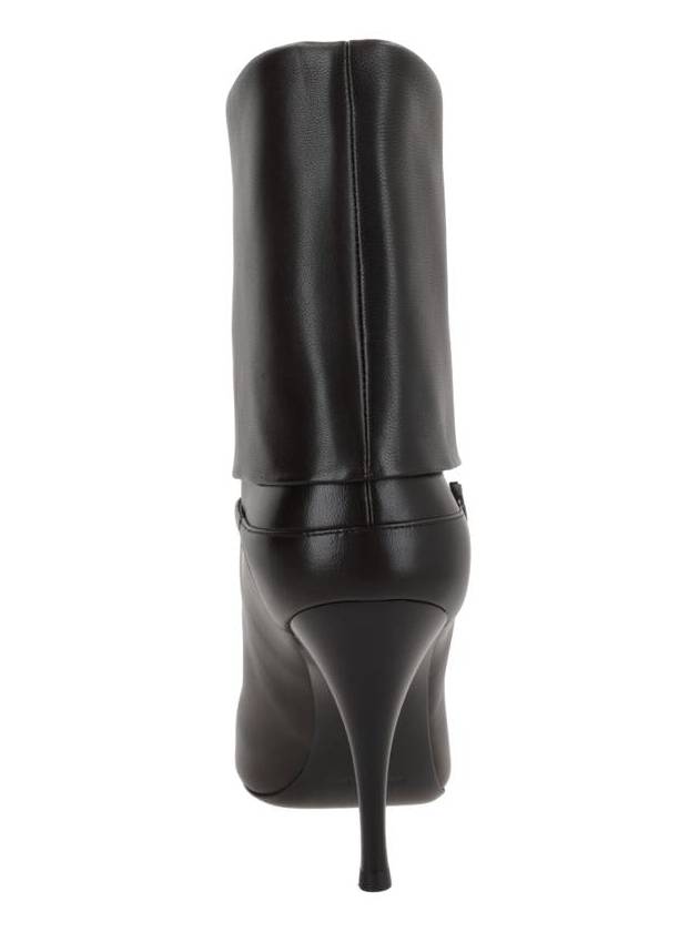 Saint Laurent Niki Leather Ankle Boots Eagle Brown
