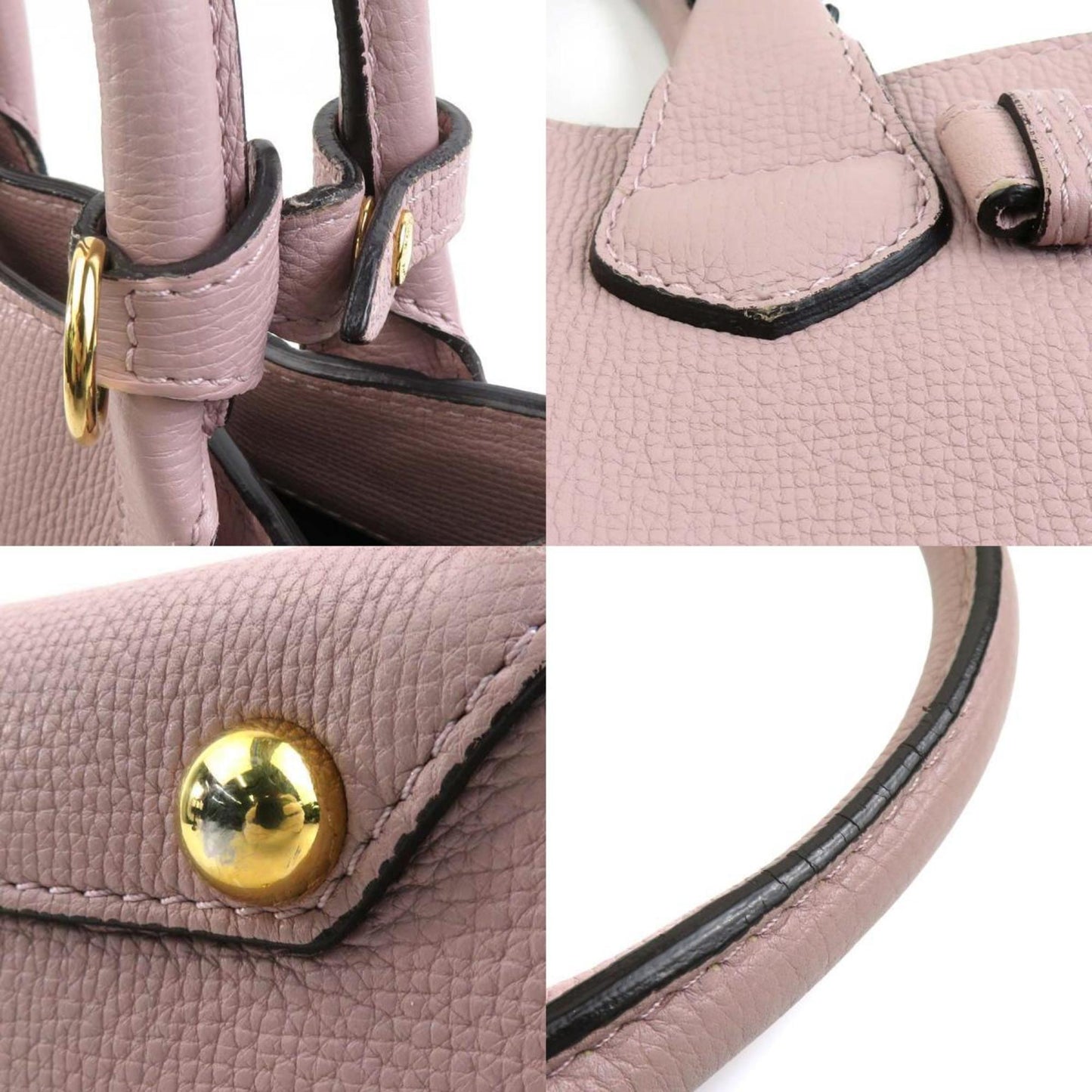 Burberry pink Leather Canvas Handbag Shoulder Bag ()