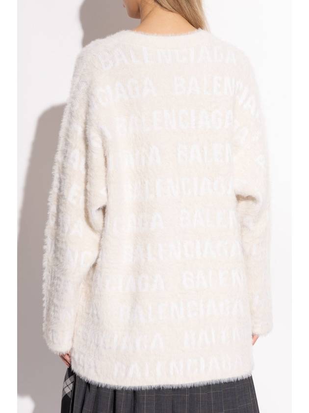 Balenciaga Balenciaga Cardigan With Monogram, Women's, Cream