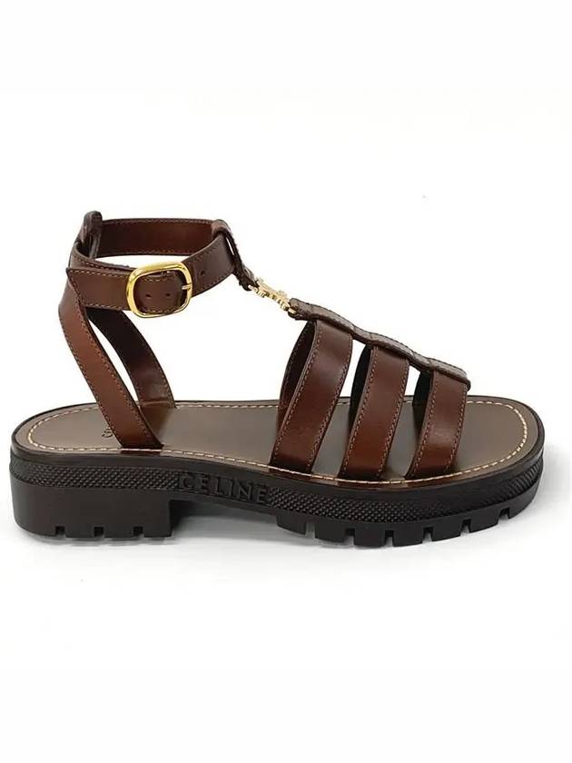 CELINE Clea Triomphe Gladiator Sandals Brown