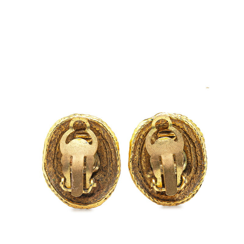 Chanel Gold Oval Earrings