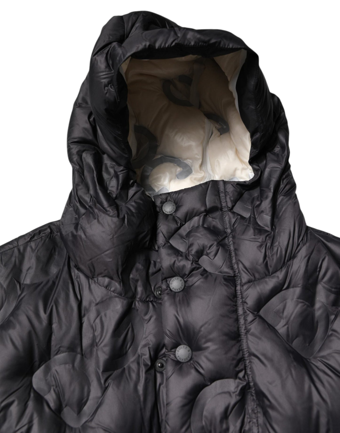 Dolce & Gabbana Black Hooded Parka Coat Winter Men's Jacket