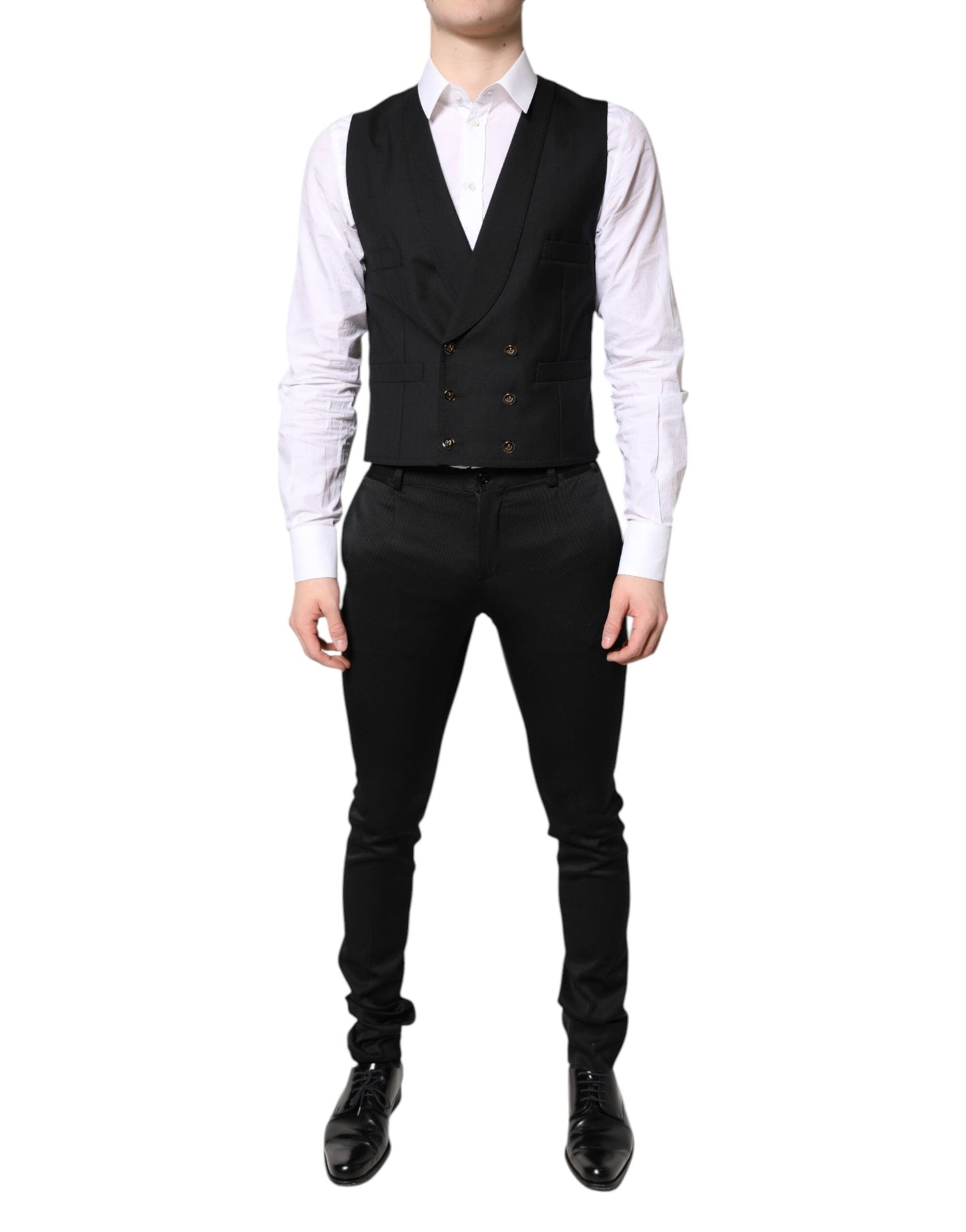 Dolce & Gabbana Black Single Breasted Formal Blazer with Men's Vest