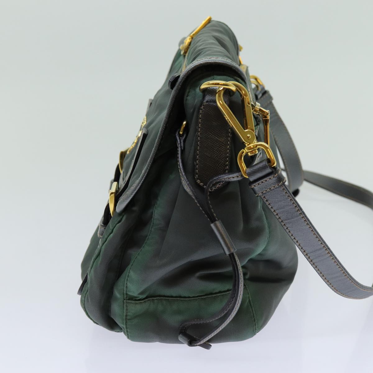 PRADA Shoulder Bag Nylon Khaki 70209