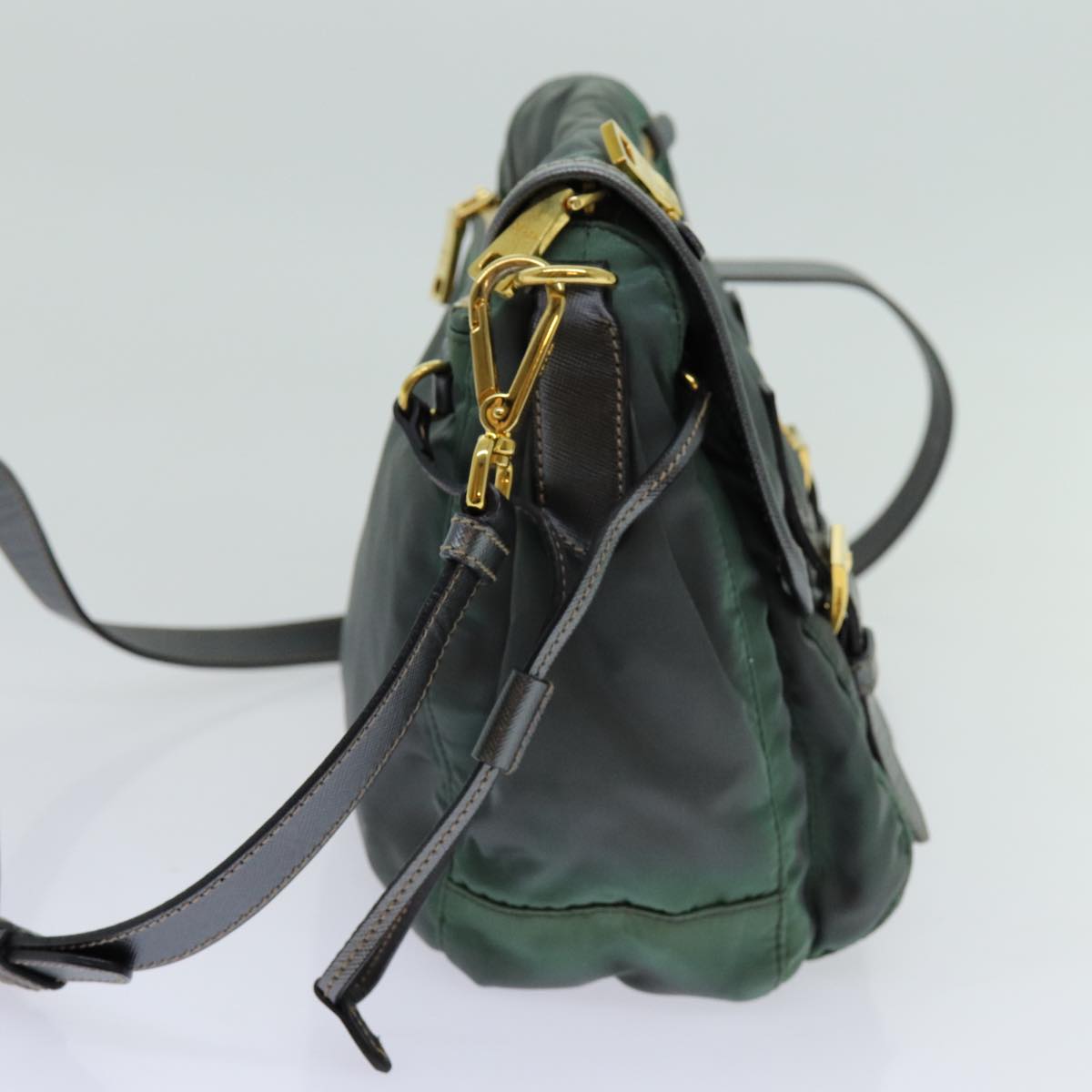 PRADA Shoulder Bag Nylon Khaki 70209